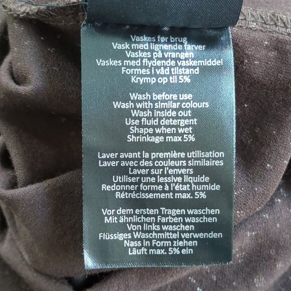 Masai Copenhagen Shift Dress Women’s Large Brown Black Floral Print Long Sleeve - Picture 12 of 16